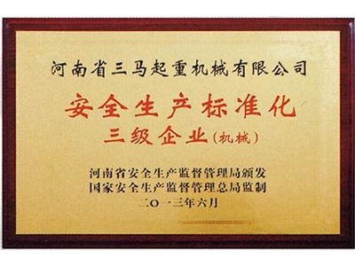 安全生产标准化三级企业